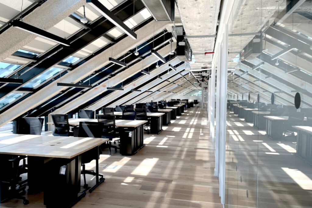 Modern office workspace with desks