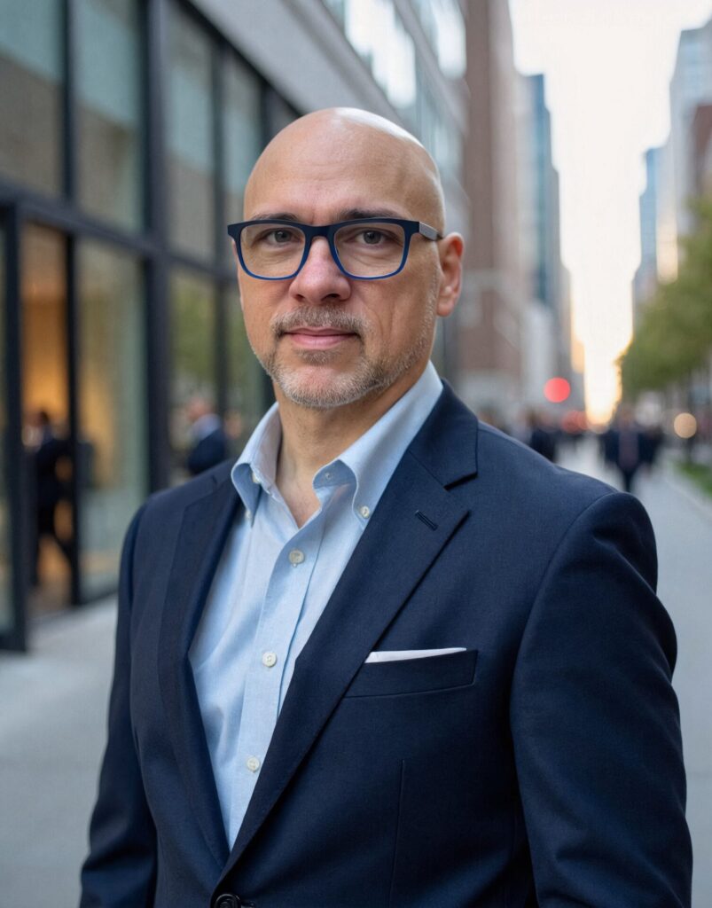 Man in suit and glasses